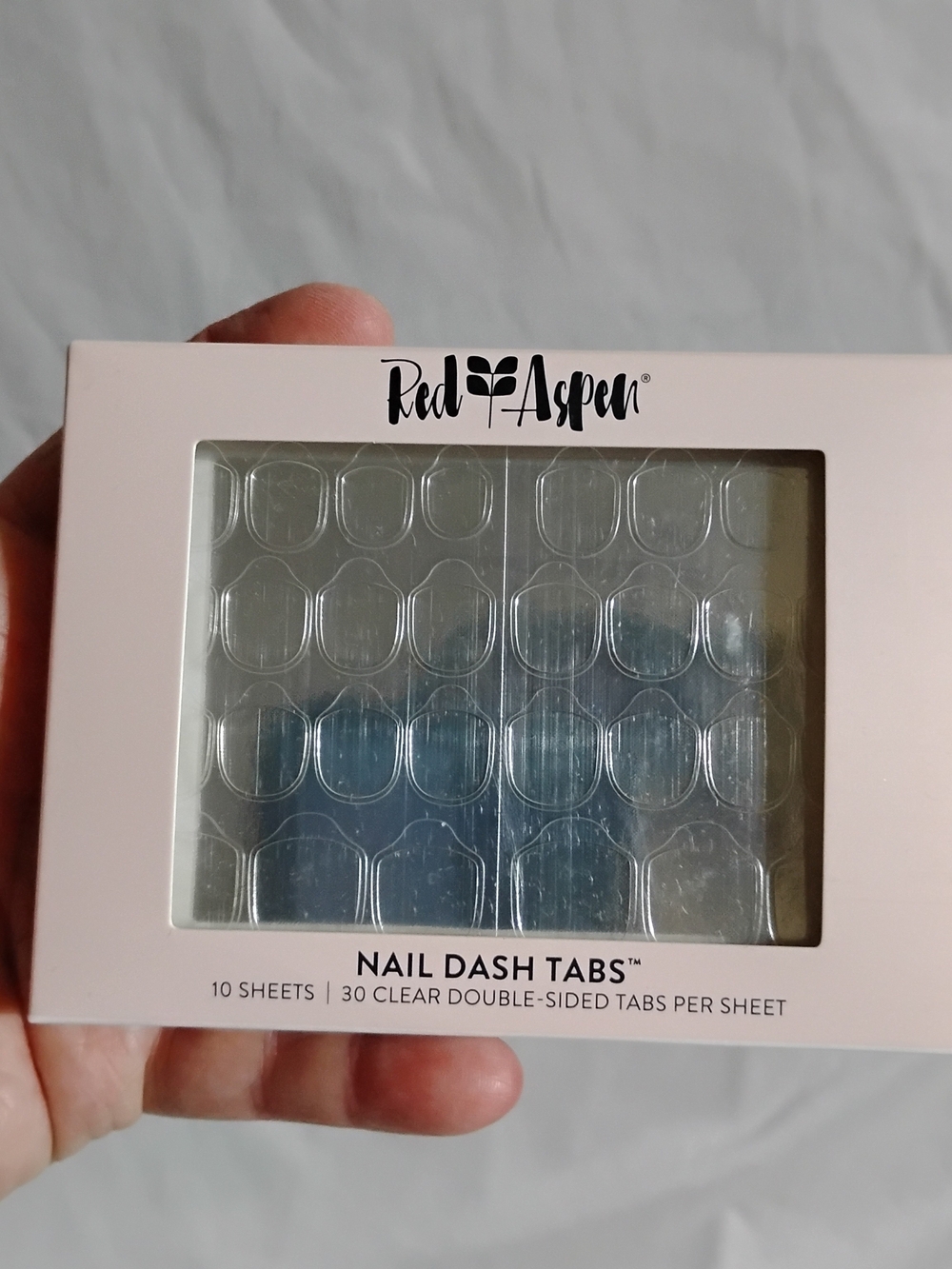 Red Aspen Clear Nail Dash Tabs - Double-Sided Press-On Adhesive Tabs